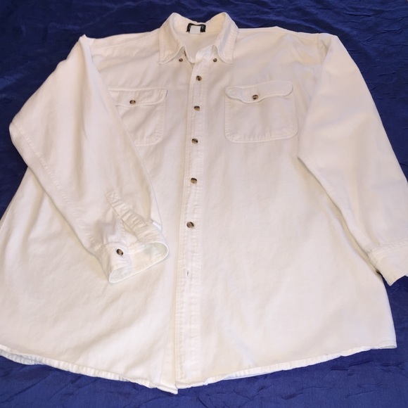 Boatyard Basics White Denim Shirt - Picture 1 of 5